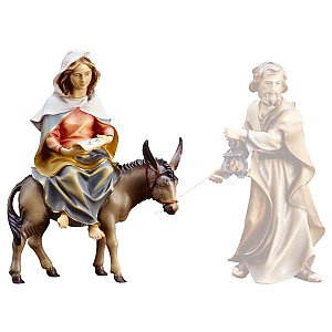 UP700322Echt Gold An - UL Hl. Maria auf Esel mit Jesukind & Pergament