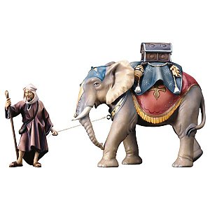 UP700ELGNatur23 - UL Elefantengruppe mit Gepäcksattel - 3 Teile