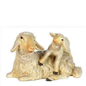 BH5039Zwei0geb15 - Schaf liegend mit Lamm