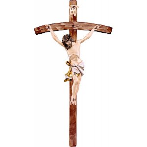 DU2313W - Alpenchristus weiss mit gebogenem Kreuz