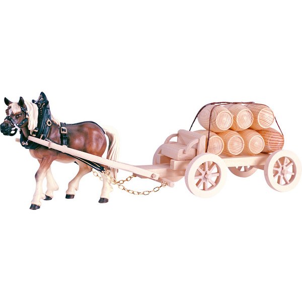 DU6093 - 1 Draw-horse with cart and barrels