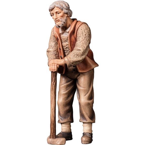 FL425155 - A-Old farmer leaning on walking stick