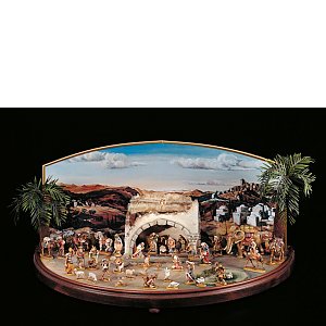 LP10175-S40Natur8 - Nativity set 40 pieces+scenic backg.