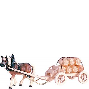 DU6093 - 1 Draw-horse with cart and barrels