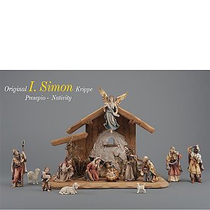 IE0530SET16Natur9 - SI Set 15 figurines + stable Holy Night