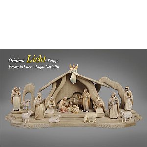 IE0540SET19Natur10 - LI Set Light Nativity 17 figurines + Stable Light