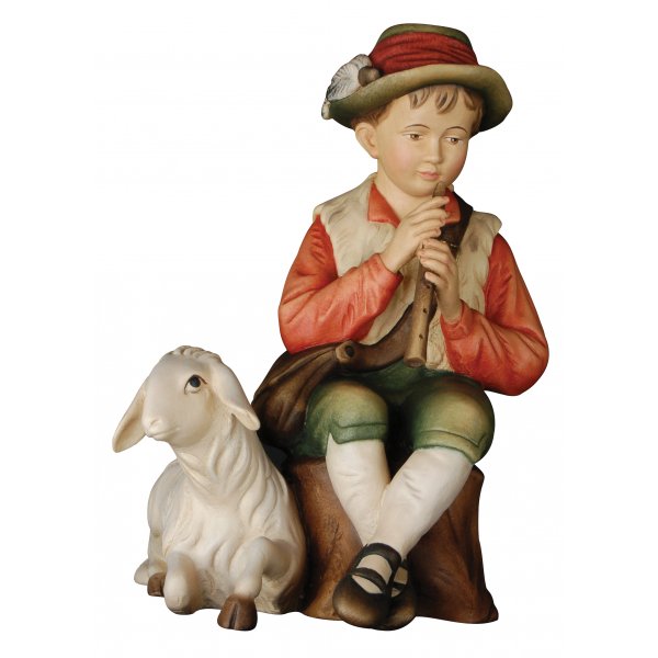 20DA155013 - Hirt sitzend mit Flöte  und  Schaf