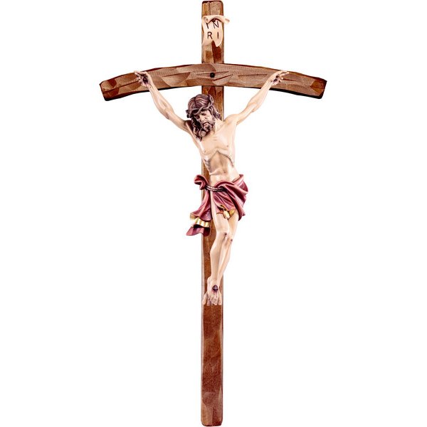 DU2313R - Alpenchristus rot mit gebogenem Kreuz