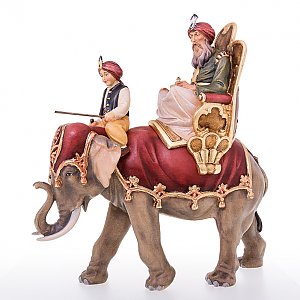 LP10150-96BEchtgold2 - Koenig reitend mit Elefant und Treiber