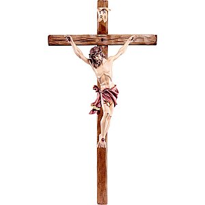DU2323R - Cristo delle Alpi rosso con croce diritta